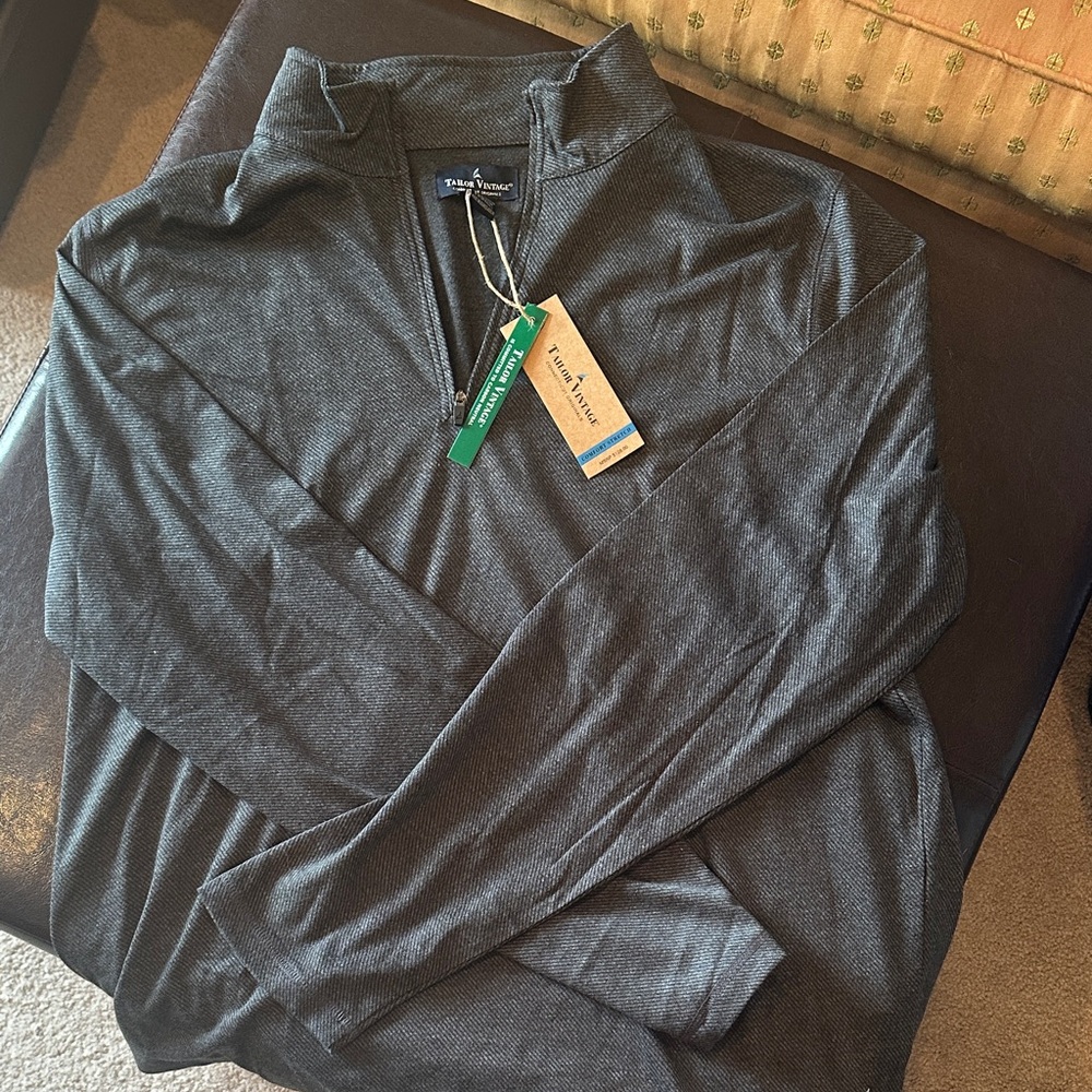 Tailor Vintage Gray Zip Up Sweater